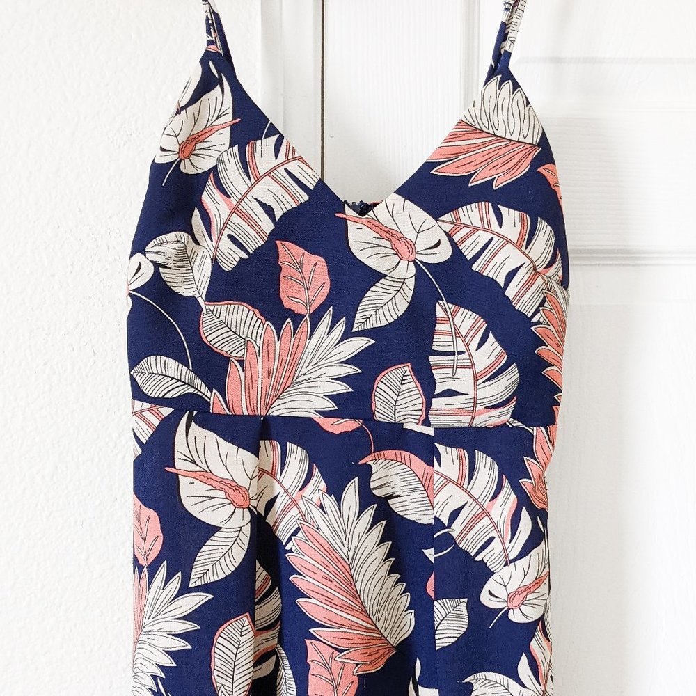 Linen Leafy Flowery Summer Dress
